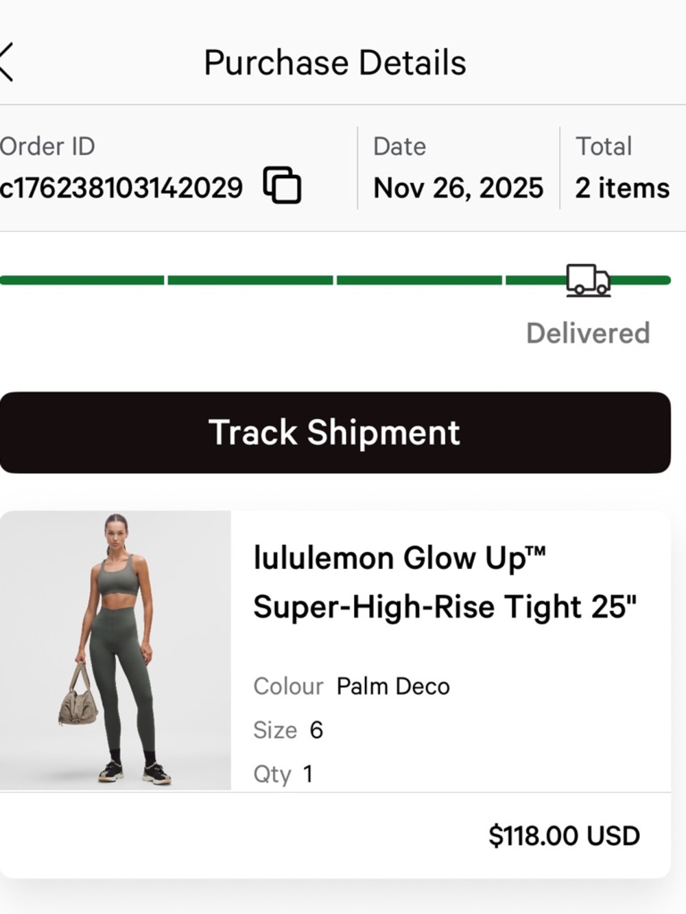 Lululemon Glow Up Leggings 25” size 6 - Picture 4 of 4